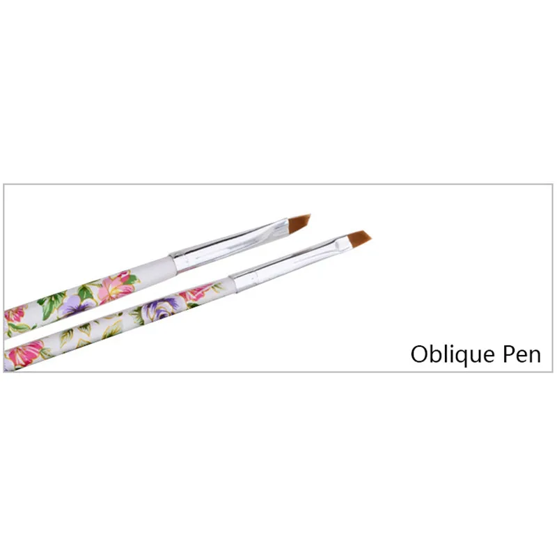 5Pcs/Set Flower Pattern Nail Art Flat Top French Painting Drawing Brush Pen Manicure Tools Kit