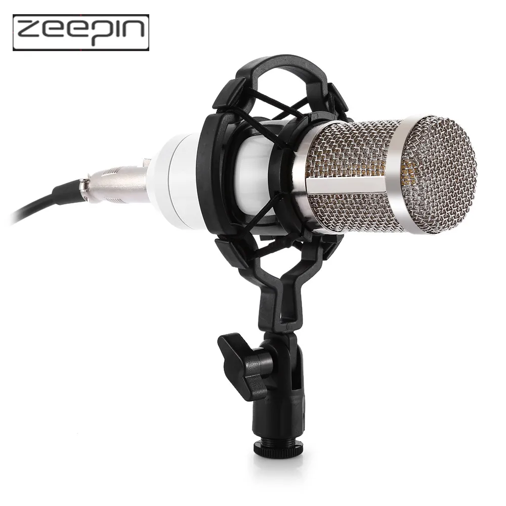 Professional BM 800 bm800 Condenser Sound Recording Microphone with Shock Mount for Radio Braodcasting Singing Black - Цвет: WHITE