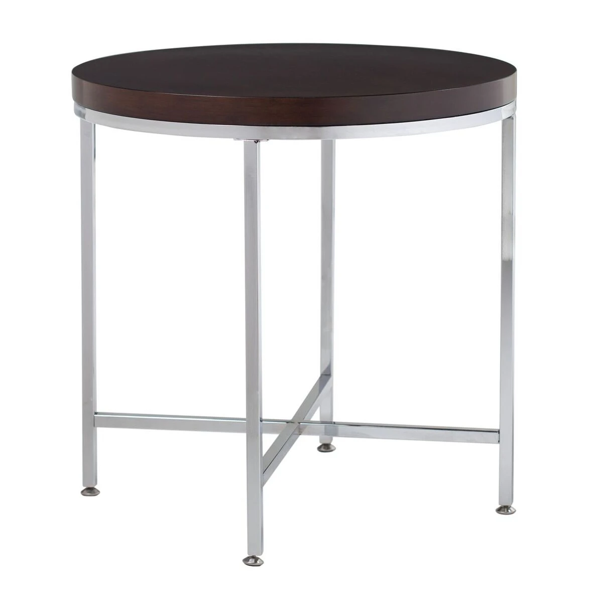Offex Pergola 26 Round Side Table Chrome / Java (1)