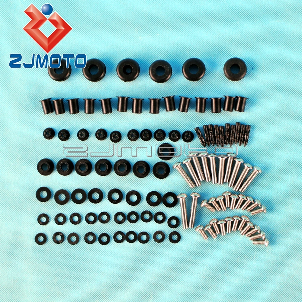 Motorcycle Complete Black Fairing Bolt Kit Body Bolts For Kawasaki