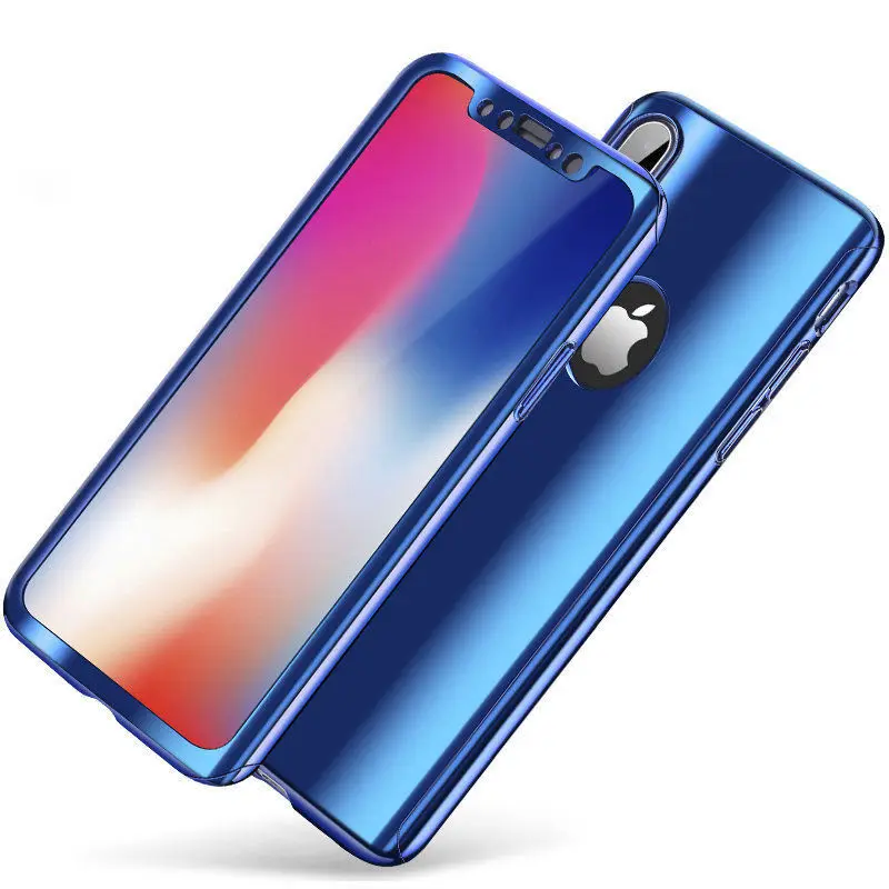 360 Plating Mirror Full Body Cover Protection Case For IPhone X 8 7 6