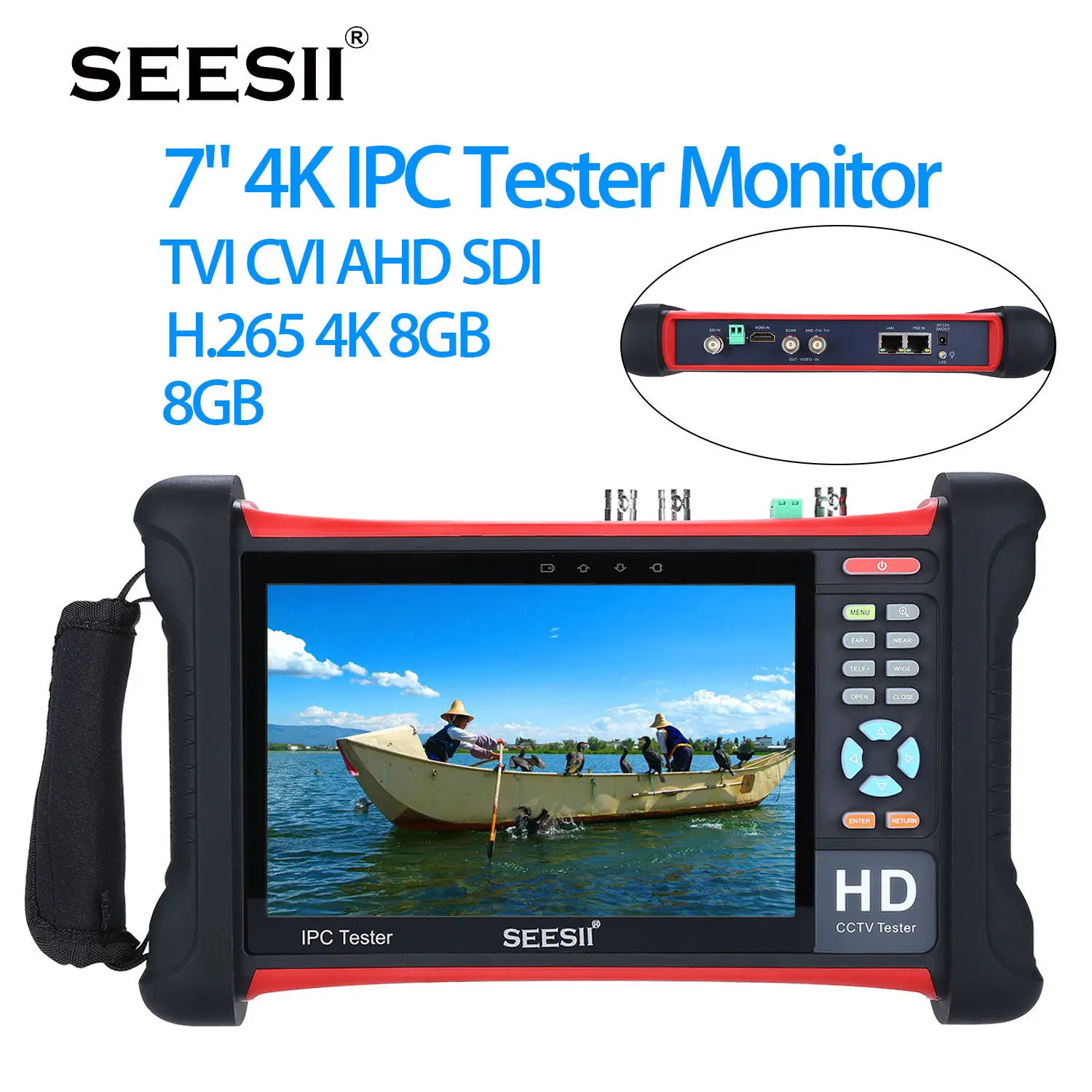 SEESII 7 &quot4 K 1080P IPC камера CCTV Retina Сенсорный экран тестер монитор Wifi TVI CVI AHD SDI CVBS IP