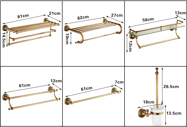 Античная Корона База Медь Полотенца стойки Ванная комната европейском стиле ретро Аксессуары для ванной набор YM-ki