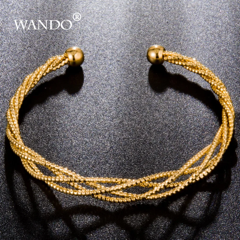 WANDO 1 шт. новинка Яркие Браслеты и браслеты в эфиопском стиле золотого цвета