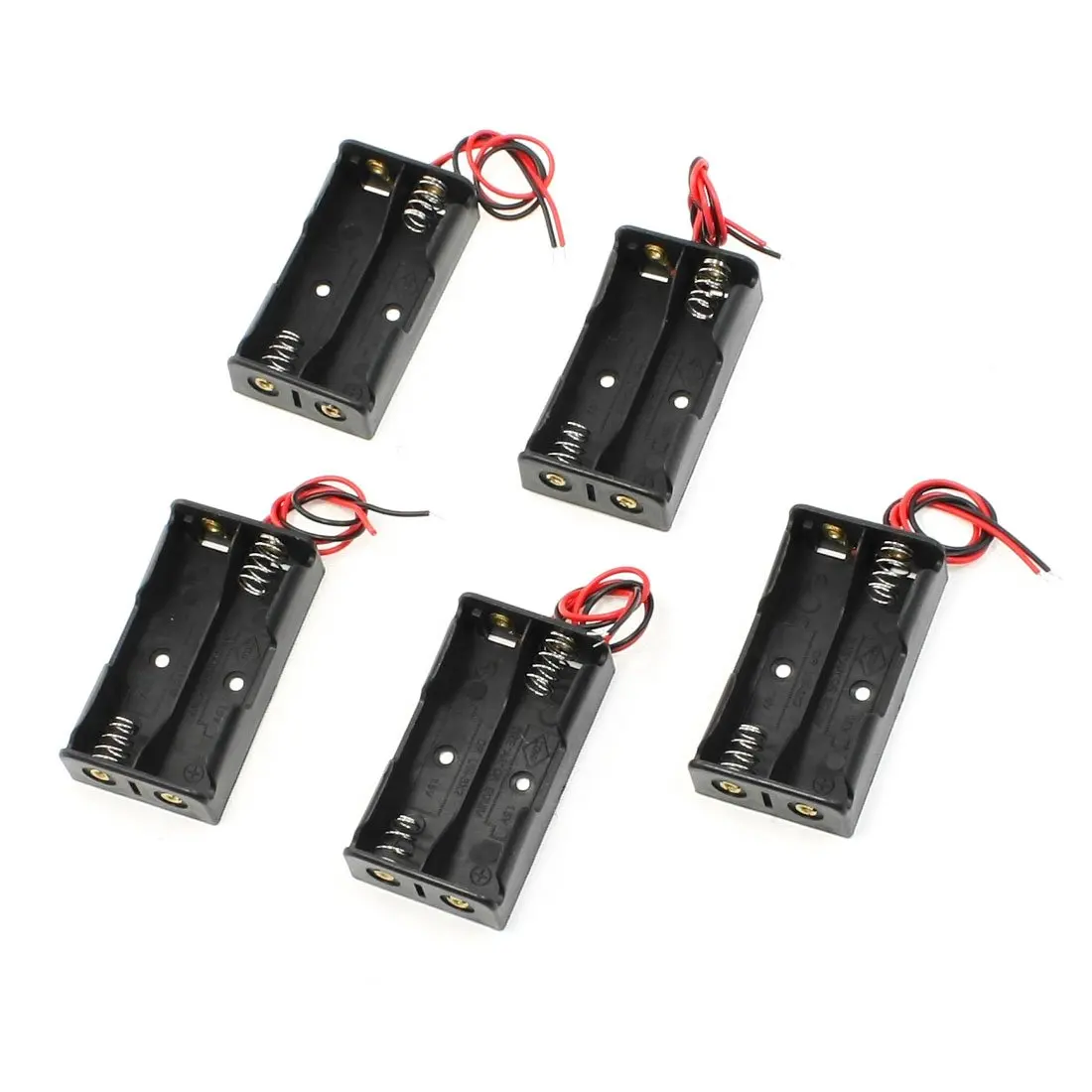 

Quality Battery Storage Case Plastic for 2 x 1.5V AA Box Holder Black With Wire Leads Eletronic Digital hot new