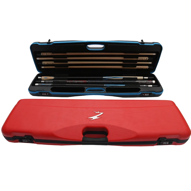 Best price at $216 Cheap High Quality Pool Cues Case 7 Holes Double Coded Lock Billiard Accessories Black Red Silver Colors 2016 New