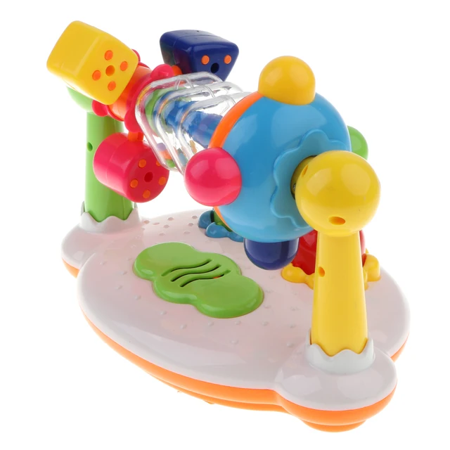 Funny Electronic Musical Baby Toy w/ Twinkle Star, Whirly Rattle Wheel & Music Early Sensory Set for Hear & Vision Development 3