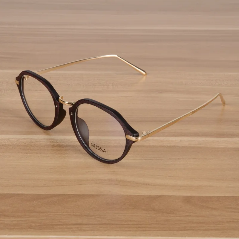 Nossa овальные очки ретро унисекс, металлические пластиковая оправа для очков Wo мужские s& мужские Оптические очки в оправе винтажные очки - Цвет оправы: Coffee