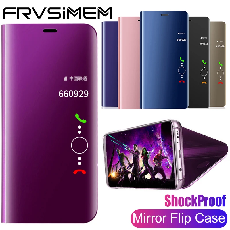 

Smart Flip Stand Mirror View Case For Huawei P20 P10 Lite Pro P Smart Plus Honor 9 10 Play Y5 Y6 Y7 Prime 2018 Y9 Nova 3i Cover
