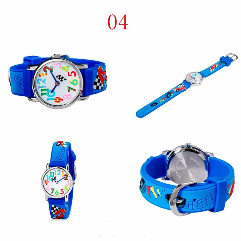Кварцевые часы с милым мультяшным животным, детские наручные часы с силиконовым ремешком