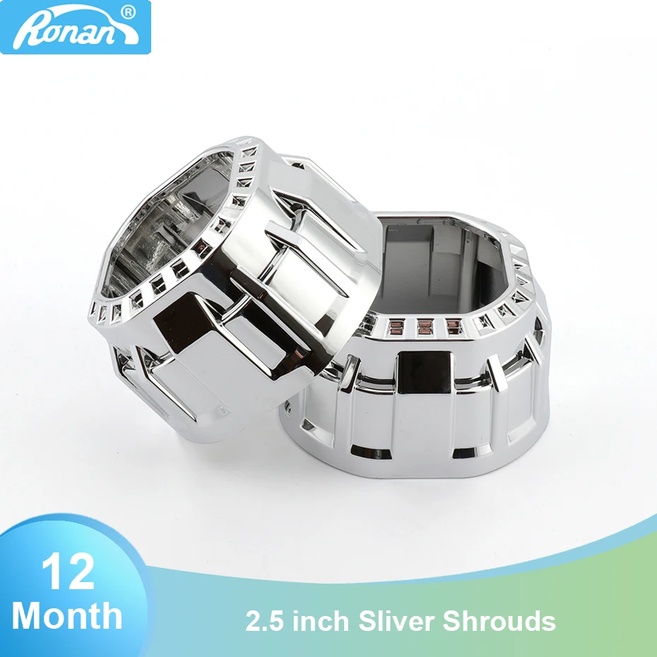 

High Temperature Resistant Mini Gatling Gun Square Masks For Projector Lens Shrouds Finish Chrome Auto HeadLamp Masks