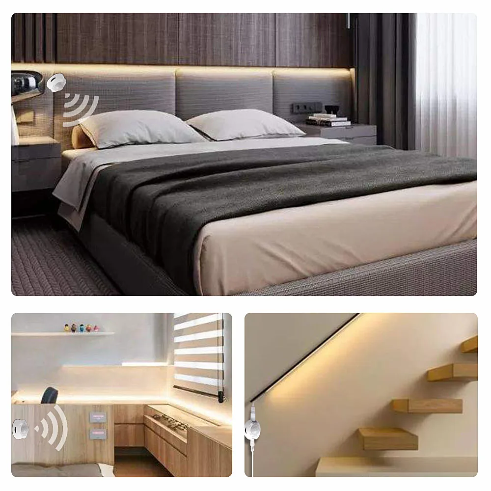 LED Night Light with Motion Sensor 1m 2m LED Strip Waterproof PIR/Light Sensor Night Lamp for Close - 33005536881