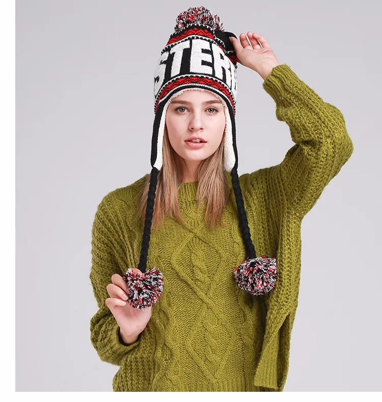 [Aetrends] Новые модные дизайнерские шапочки зимняя шапка с ушками теплая шапочка для девочек Шапки с верхнего шарика Z-1355