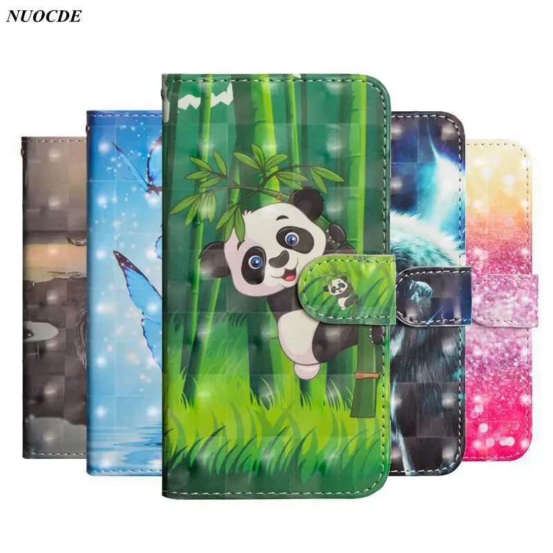 

NUOCDE 3D Effect PU Leather Case For Huawei Honor 7X Lovely Pattern Leather Cover For Huawei Honor 7x Flip Wallet Stand Case