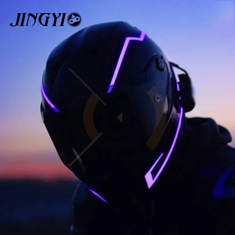 

JINGYI 2019 New Fashion Motorcycle Helmet Light Strip Night Signal Light Luminous Strip Modified Motorcycle Helmet Strip INS