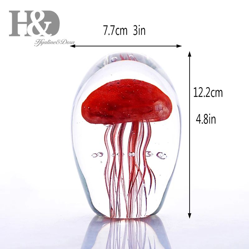 h d jellyfish paperweight home decor hand blown sea animal glass 1 we ship to worldwide we will ship out via china post dhl ems ups fedex tnt