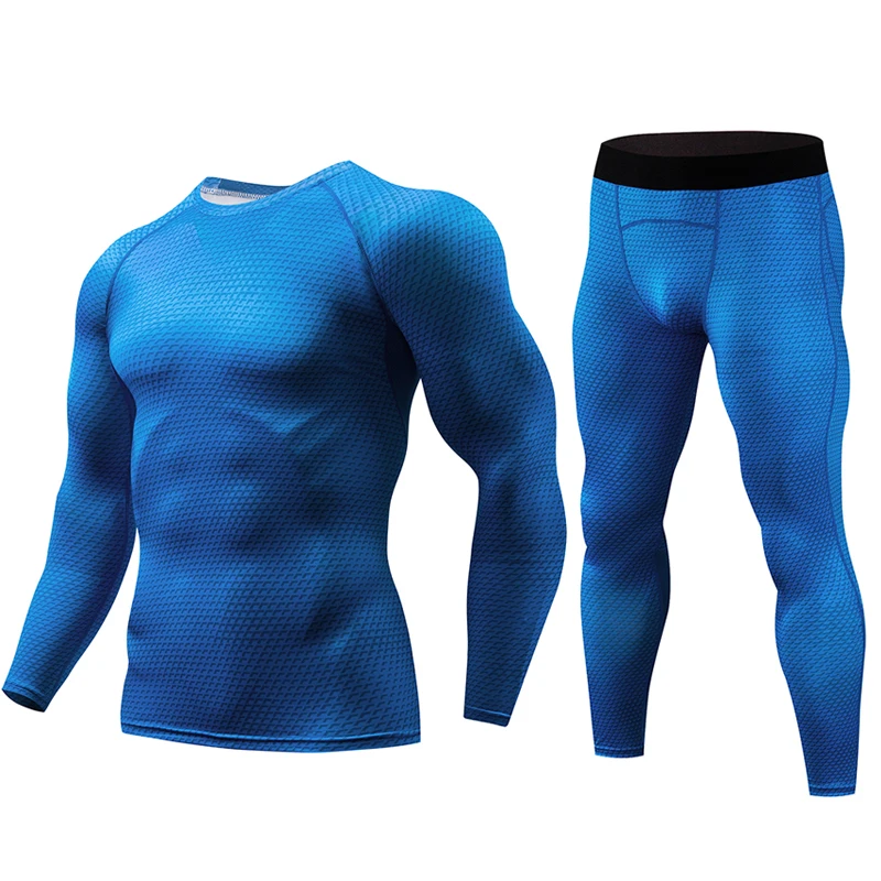 2018 Fitness Strakke Sport Pak Mannen Lange Mouw + Broek mannen Jerseys Set Compressie Basislaag Gym Kleding mannen Sportkleding 2018 Fitness Strakke Sport Pak Mannen Lange Mouw + Broek mannen Jerseys Set Compressie Basislaag Gym Kleding mannen Sportkleding