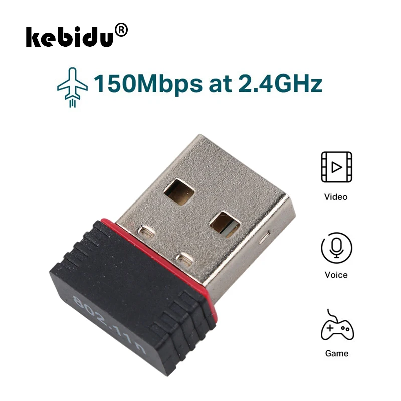 Kebidu Mini USB Wifi адаптер 802.11n Антенна 150 Мбит/с USB беспроводной приемник ключ сетевая карта внешняя Wi-Fi для настольного ноутбука