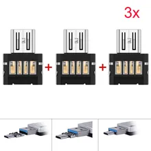 3 шт. USB OTG Micro USB мужчина к USB Женский OTG адаптер конвертер на планшет телефон Android для samsung huawei xiaomi# L25