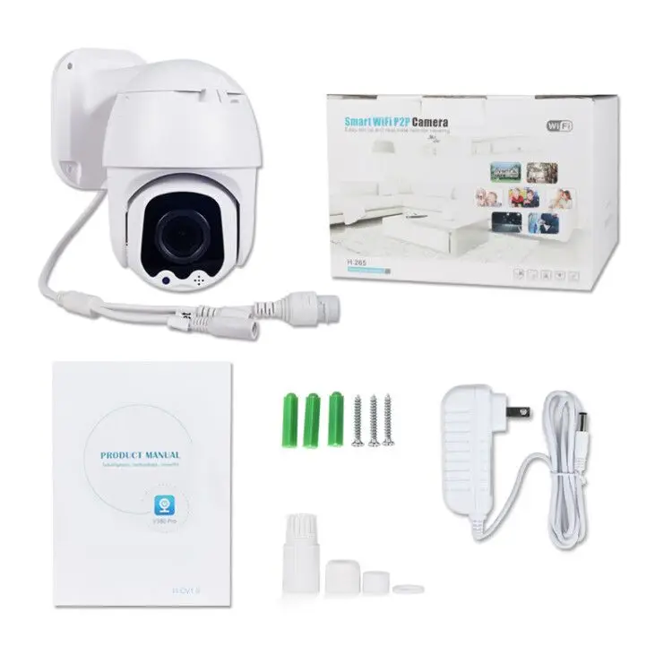 2MP PTZ Wireless Wifi CCTV Camera Outdoor 4xZoom High Resolution V380 Two Way Audio Wifi Video Surveillance Security Camera IR 8