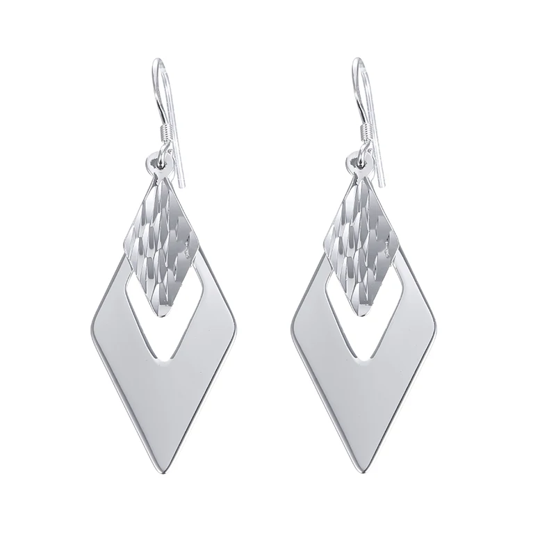 

High quality fashion geometric women 925 sterling silver ladies`drop earrings shipping wholesale gift promotion
