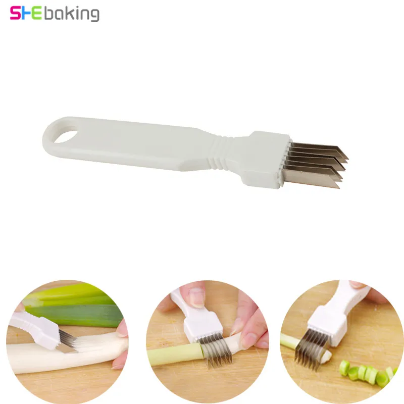 

Shebaking 1pc Stainless Steel Onions Cutter Shredder Slicer Scallion Onion knife Chopper Vegetable Cutter Kitchen Shred Tool