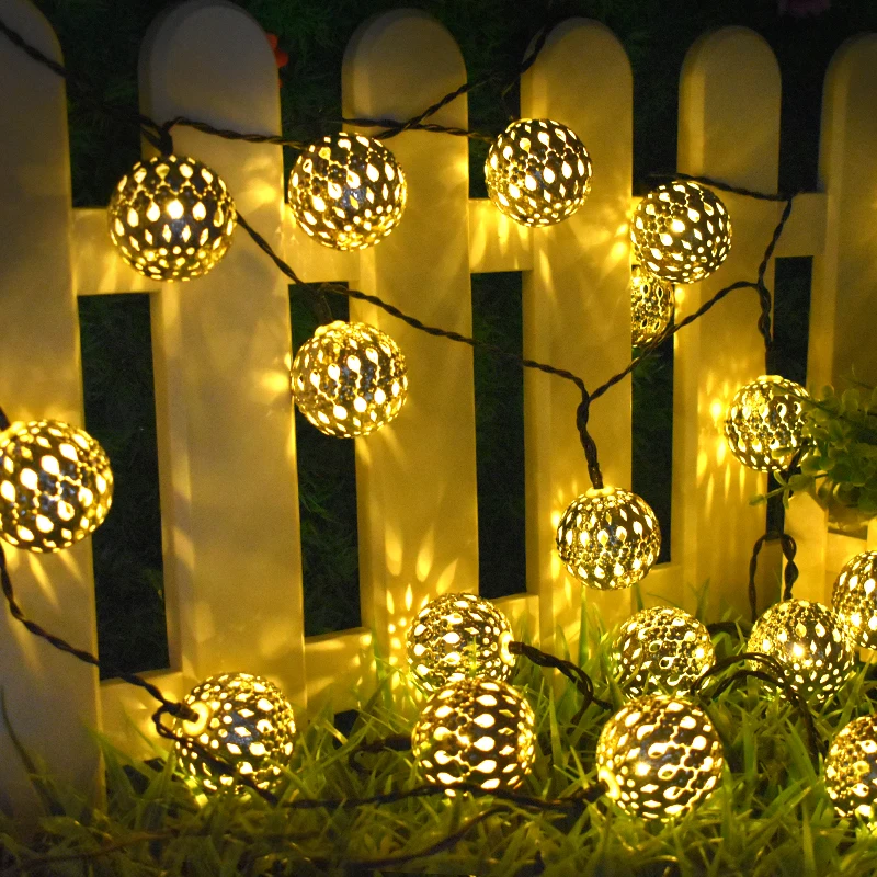 Solar String Lights 10 20 Morocco Balls Led String Fairy Light