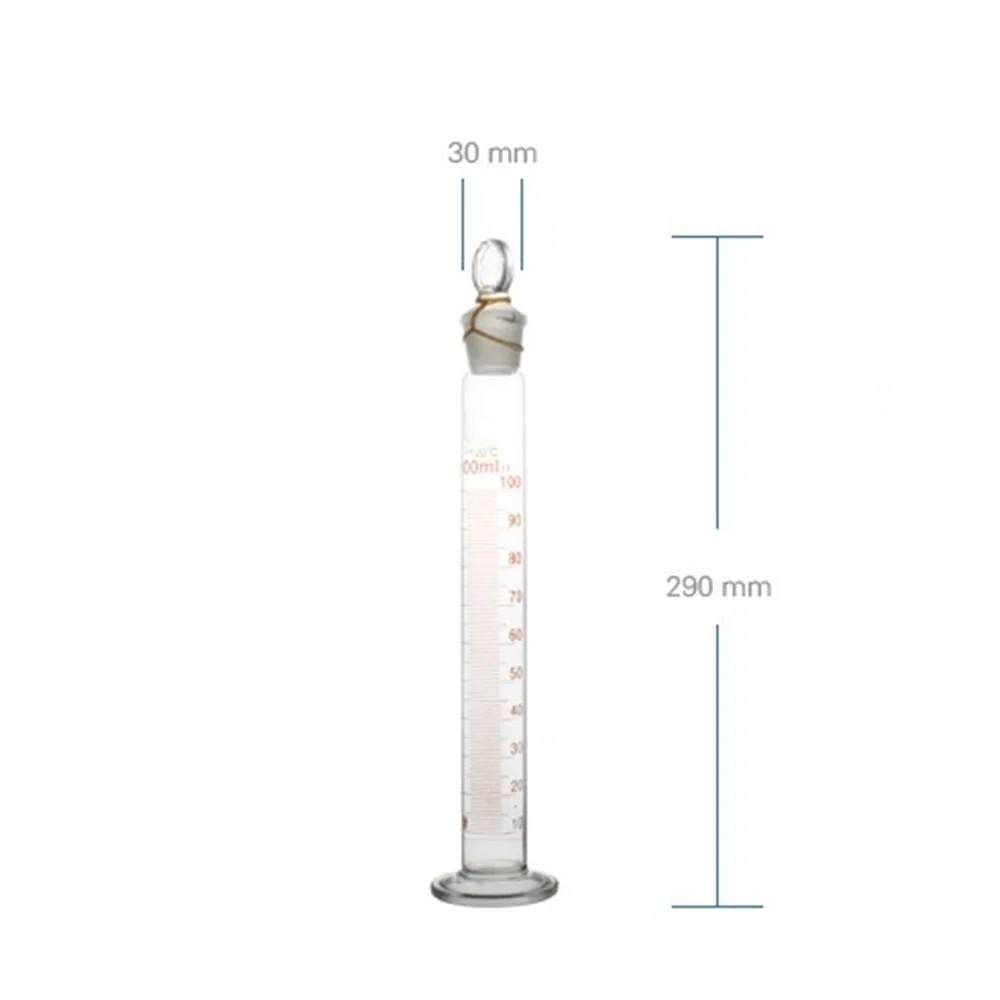 High quality100ml Laboratory Measuring cylinder with Stopper and Scale High borosilicate 3.3 Glass Measuring Cup Lab Supplies