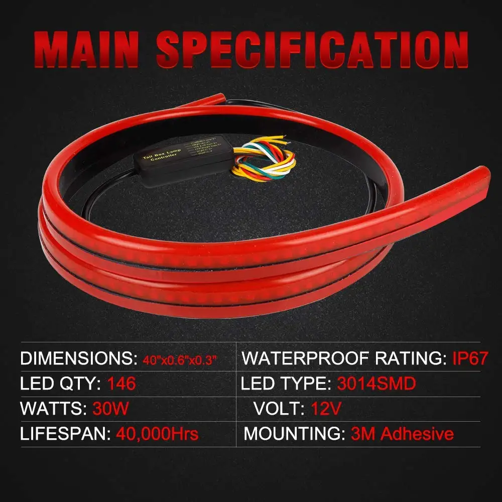 Universal Car LED Brake Light 40 intch Turn Signals Lamp Running Double Flash Additional Brake Lights Car Styling accessories Universal Car LED Brake Light 40 intch Turn Signals Lamp Running Double Flash Additional Brake Lights Car Styling accessories