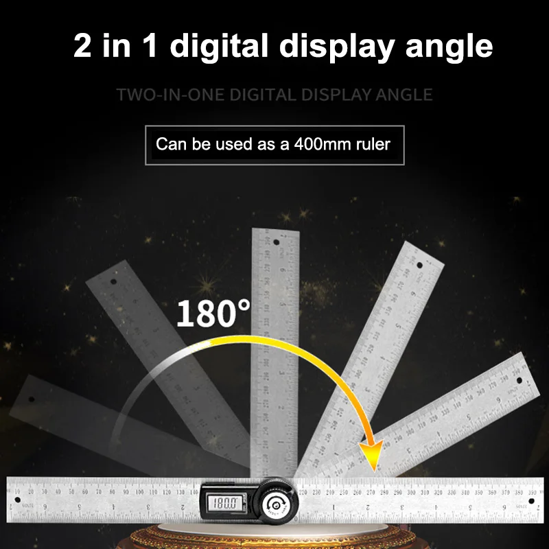 

Digital Angle Ruler Protractor Gauge Goniometer Electronic Stainless Plastic HVR88