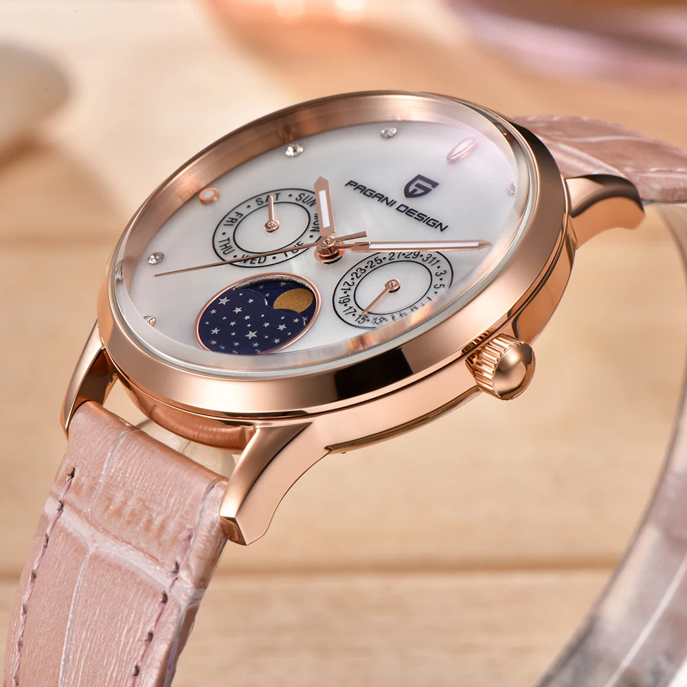 Pagani Роскошные Брендовые женские часы модные креативные Золотые женские кварцевые часы многофункциональные женские часы-браслет