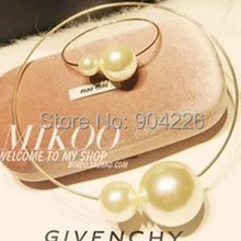 Имитация-жемчужное ожерелье+ браслет подарок ворота чокеровщика большой раскрашенная смола крем жемчужное ожерелье провода воротник создание