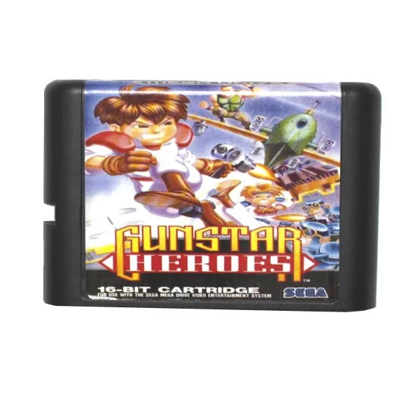 

Sega MD game card - Gunstar Heroes for 16 bit Sega MD game Cartridge Megadrive Genesis system