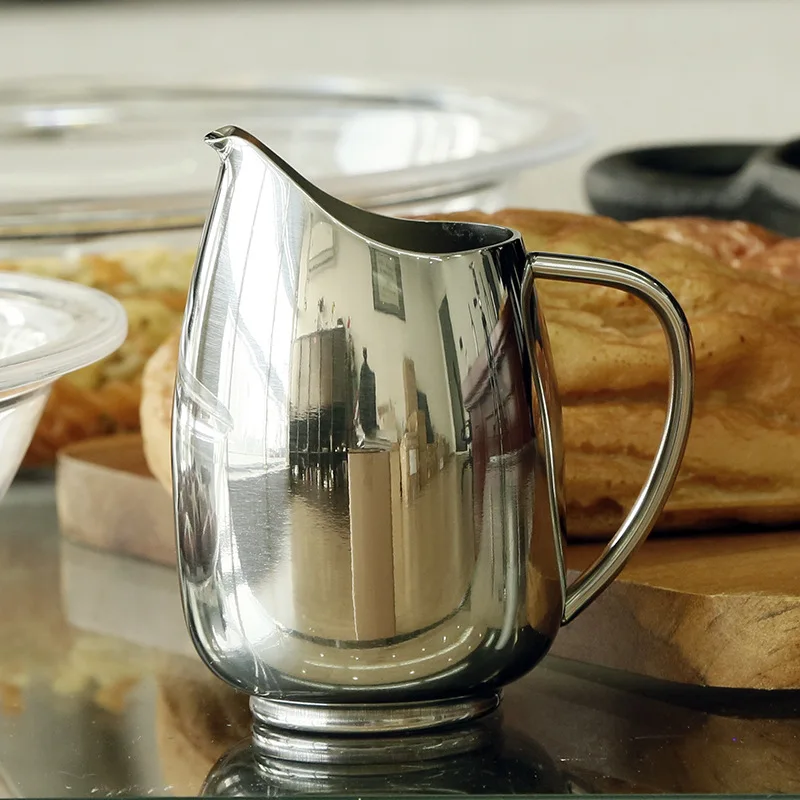 

Creative Design Stainless Steel Coffee Milk Creamer Pitcher Sauce Jug Milk Frothing Jug with Handle For Kitchen Home Decor Gift