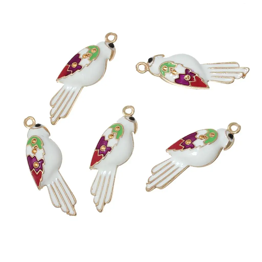 

DoreenBeads Charm Pendants Parrot Gold color White(Can Hold ss4 Rhinestone)Black Rhinestone 30mm(1 1/8")x 10mm(3/8"),10 PCs