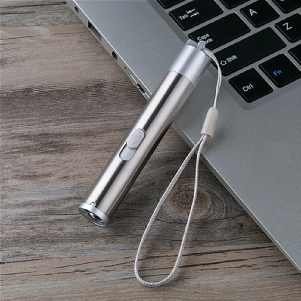 10 шт. Hateli Лазерная Игрушка USB перезаряжаемая фиолетовая световая игрушка для кошек Pet три в одном инфракрасная лазерная ручка поддельная лампа