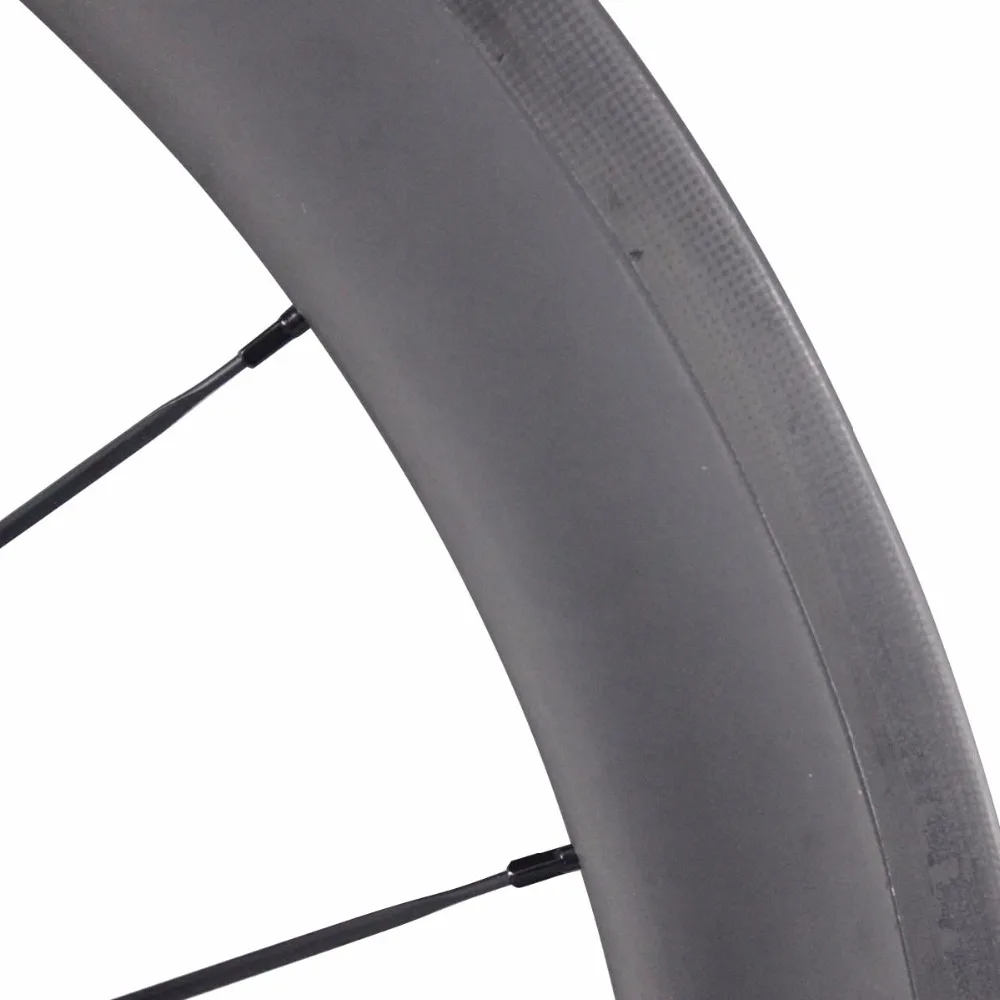 Best ICAN 700C 50mm clincher carbon wheels 23mm width UD matt road bicycle Powerway R13 black hubs CN spoeks carbon wheelset 50C 1