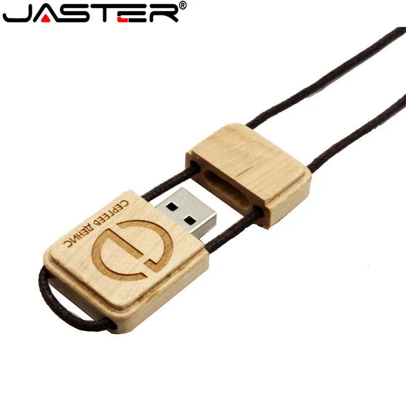JASTER новый креативный деревянный usb с веревкой флэш накопитель 128 МБ 4 ГБ 8 16 32 64 Гб