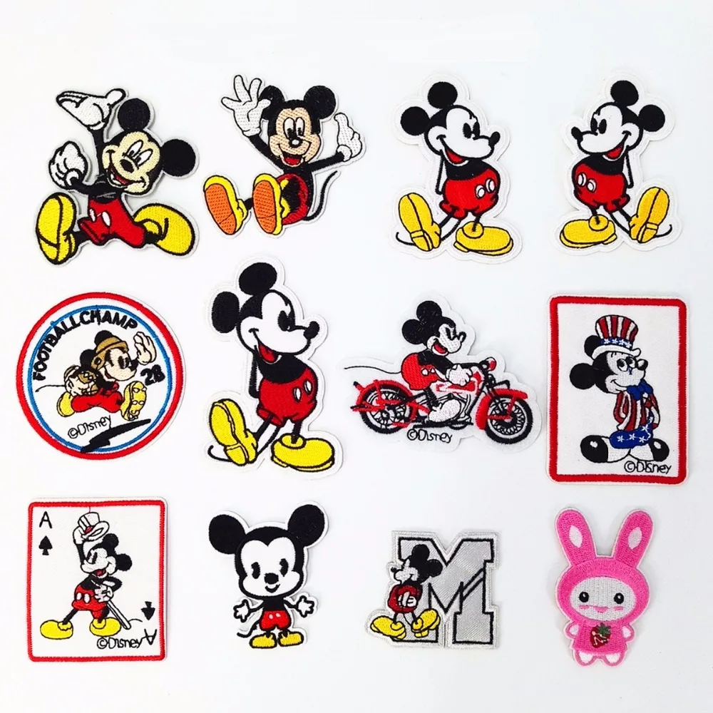 

2pcs/lot Cartoon Patches For Clothes Iron On Sew On Embroidered Fabric Badges Applique DIY Apparel Accessory