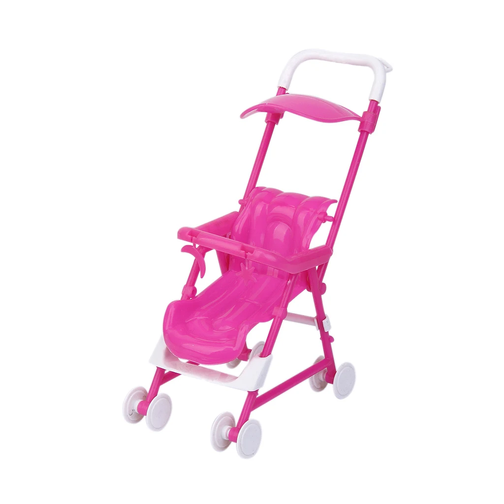 Plastic Nursery Baby Crib Bed Carriage for   Dolls House Accessory