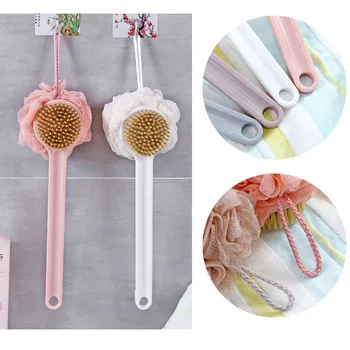 

Creative Soft Hair Long Handle Bath Flower Two-In-One Home Bathroom Bath Artifact Bath Ball Back Holding Shower Brush