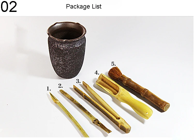 6 шт./партия чайный набор кунг-фу чай клип игла шумовка набор ложек бамбуковые деревянные керамические чайные принадлежности украшение держатель ручки ваза