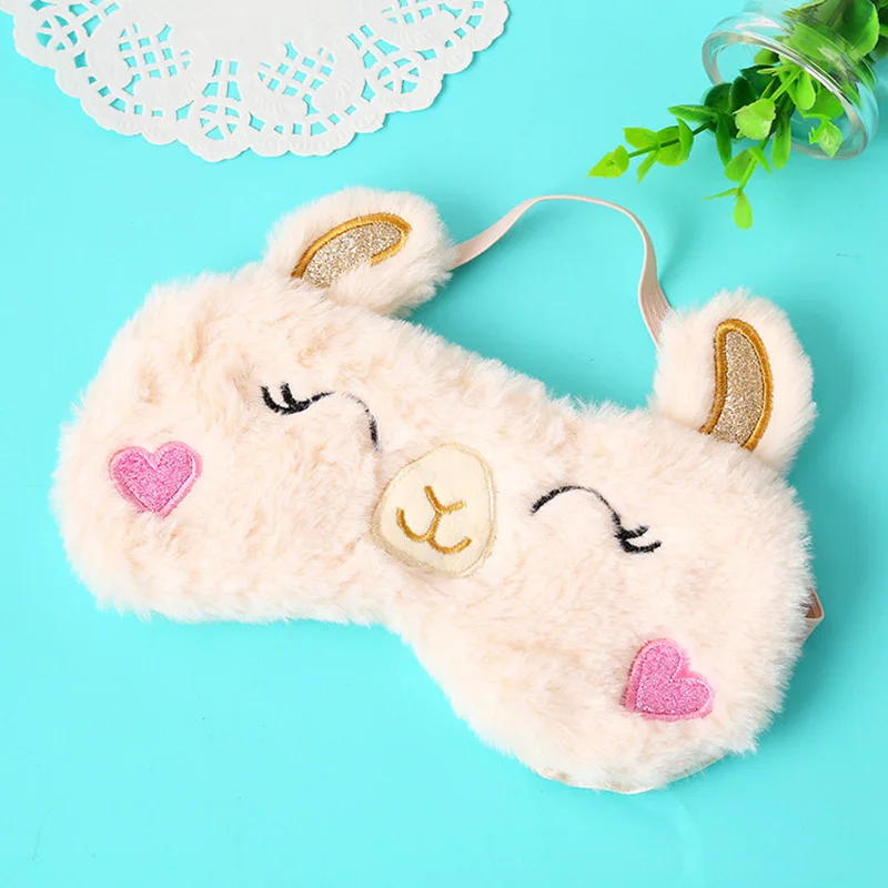 

Alpaca Party Masks Plush Unicorn Eyeshade Animals Eye Shading Girls Sleeping Mask Eye Cover For Travel Relax Aid Blindfold Shade