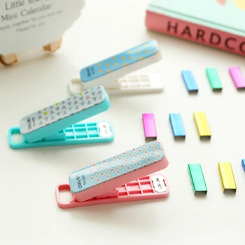 

Manual Geometric panda Stapler Mini Student Stapler with 500 pcs staples grampeador paper stapler school accessories stapler