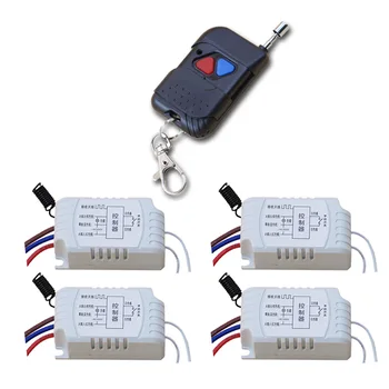 

Best Price Promotion 4pcs Receiver +1pcs Transmitter Wireless Remote Control Switch Momenrary Toggle Latched Adjustable 315mhz