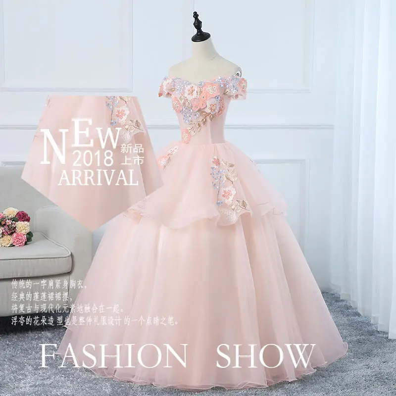 Prom Dresses New arrival pink floor length lady girl women princess bridesmaid banquet party performance ball dress gown simple prom dresses