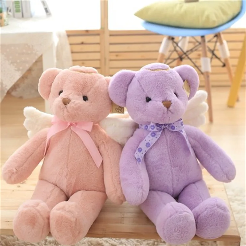 

Lovely Angel Bear Plush Toy Stuffed Animal teddy bear Plush Doll Birthday christmas Gift for Girls Baby Dolls free shipping