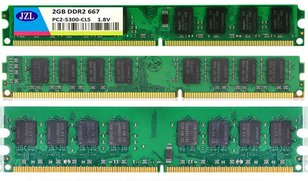 Jzl memoria PC2-5300 ddr2 667 мГц/PC2 5300 ddr 2 667 мГц 2 ГБ lc5 1.8 В 240- pin non-ECC для настольных ПК компьютер памяти DIMM Оперативная память