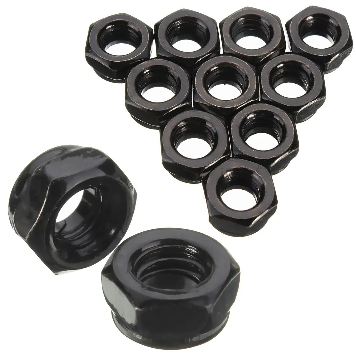 

SULEVE New 10pcs CS1 M2/M2.5/M3/M4/M5/M6/M8 Black Carbon Steel Self Locking Hex Nut Nylon Insert Lock Nuts Fastener Hardware