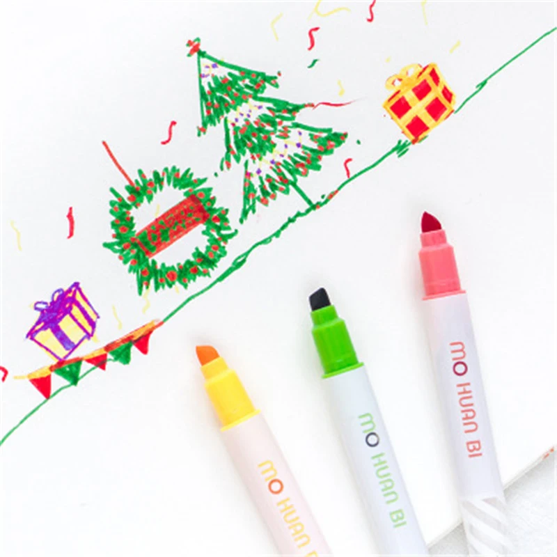 Детские Обучающие художественные игрушки для рисования для мальчиков и девочек, 12 цветов, игрушки для рисования, для малышей, Kawaii, волшебная ручка-хайлайтер, Детская обучающая игрушка